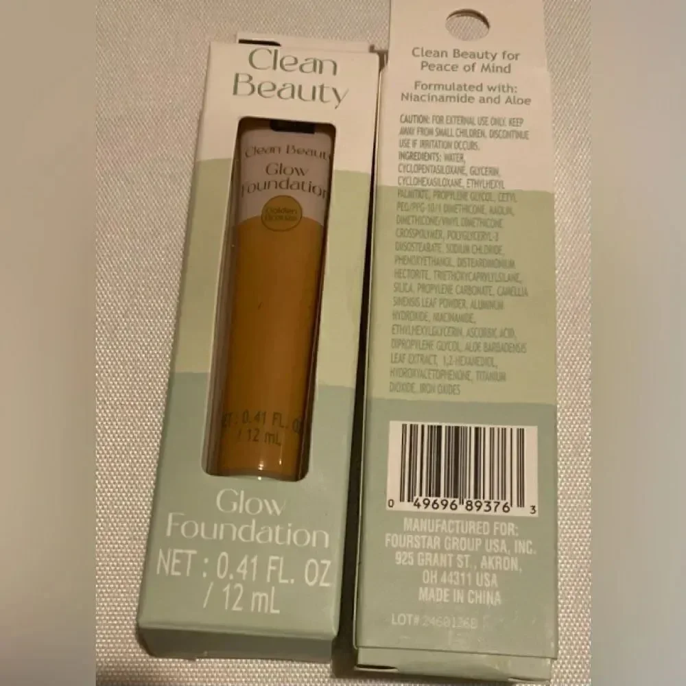 🛍️2X B-Pure Clean Beauty Glow Foundation Golden Bronze NET:0.41FL.OZ/12mL💥